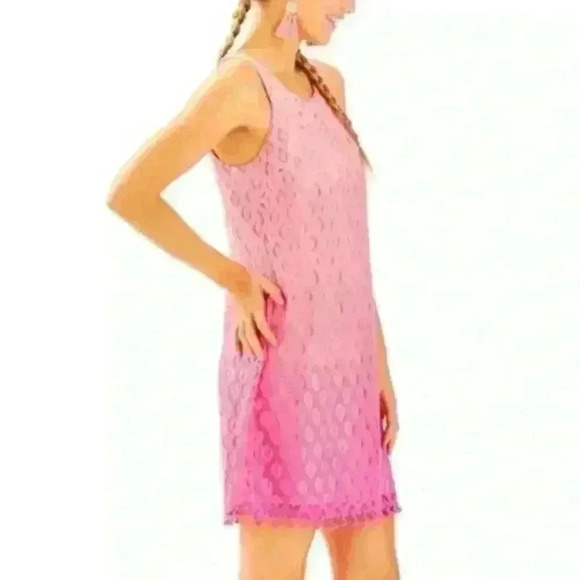 Lilly Pulitzer Dragonfruit Pink Ombre Marquette Shift Dress X Small - Picture 2 of 15